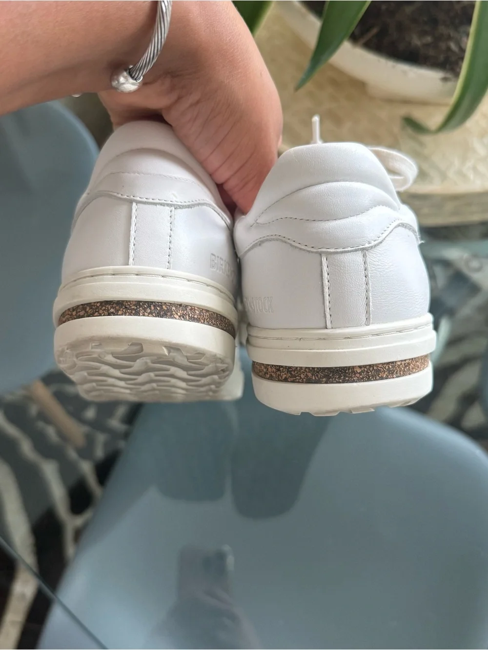 Birkenstock White Low-Top Women's Leather Sneakers